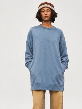 6397 Long Cotton Crewneck Sweater with Pockets Unisex Size Large $425